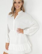 retro & icone Rochie Albă tip liliac cu elastic în talie Amberly