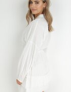 retro & icone Rochie Albă tip liliac cu elastic în talie Amberly