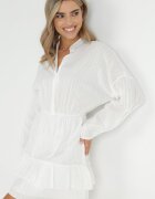 retro & icone Rochie Albă tip liliac cu elastic în talie Amberly