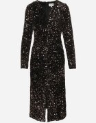 retro & icone Rochie Aurie-Neagră Tip plic Drapată Cu paiete Bonilda