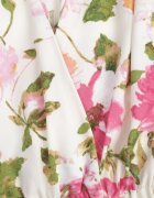 retro & icone Rochie Bej-Roz cu decolteu tip plic cu elastic în talie și curea textilă Genatia