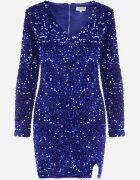 retro & icone Rochie Bleumarin cu Paiete și Decupaj Glykera