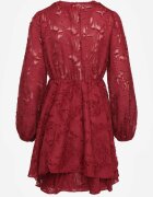 retro & icone Rochie Bordo cu Fire Decorative și Drapaj