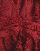 retro & icone Rochie Bordo cu Fire Decorative și Drapaj