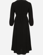 retro & icone Rochie Cloche Neagră cu Încrețituri și Elastic în Talie Fedorna