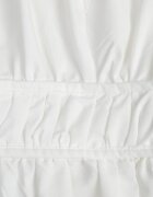 retro & icone Rochie Cloș Albă Midi cu Legătură Decorativă la Spate și Elastic la Talie cu In Senaida
