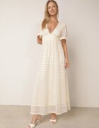 retro & icone Rochie Dantelă Maxi Bej Deschis cu elastic în talie Umisse