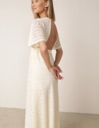 retro & icone Rochie Dantelă Maxi Bej Deschis cu elastic în talie Umisse