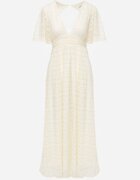 retro & icone Rochie Dantelă Maxi Bej Deschis cu elastic în talie Umisse