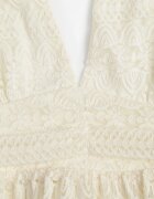 retro & icone Rochie Dantelă Maxi Bej Deschis cu elastic în talie Umisse