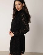 retro & icone Rochie de seară din dantelă cu șarfă la decolteu Orfalia Neagră