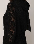 retro & icone Rochie de seară din dantelă cu șarfă la decolteu Orfalia Neagră
