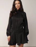 retro & icone Rochie de seară din viscoză cu volane și tip cravată la gât Espolia Neagră
