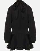 retro & icone Rochie de seară din viscoză cu volane și tip cravată la gât Espolia Neagră