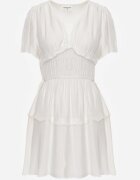 retro & icone Rochie de vară din vâscoză evazată cu talia evidențiată Periore Albă