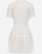 retro & icone Rochie de vară din vâscoză evazată cu talia evidențiată Periore Albă