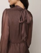 retro & icone Rochie elegantă cu guler tip tunică cu strălucire și șarfă Tahea Maro