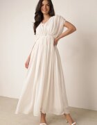 retro & icone Rochie evazată de seară în stil eteric Megania Bej