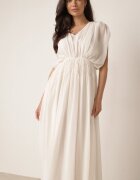 retro & icone Rochie evazată de seară în stil eteric Megania Bej