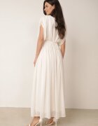 retro & icone Rochie evazată de seară în stil eteric Megania Bej