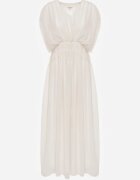 retro & icone Rochie evazată de seară în stil eteric Megania Bej