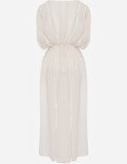 retro & icone Rochie evazată de seară în stil eteric Megania Bej