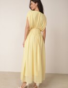 retro & icone Rochie evazată de seară în stil eteric Megania Galbenă