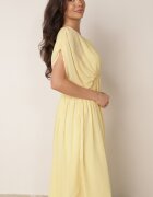 retro & icone Rochie evazată de seară în stil eteric Megania Galbenă