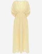 retro & icone Rochie evazată de seară în stil eteric Megania Galbenă