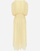 retro & icone Rochie evazată de seară în stil eteric Megania Galbenă