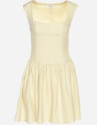 retro & icone Rochie Evazată Galbenă Decorată cu Decolteu Pătrat Halelira