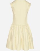 retro & icone Rochie Evazată Galbenă Decorată cu Decolteu Pătrat Halelira