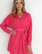 retro & icone Rochie Fucsia cu curea Marzala