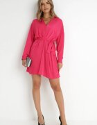 retro & icone Rochie Fucsia cu curea Marzala