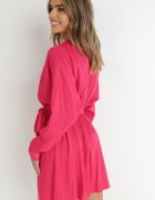 retro & icone Rochie Fucsia cu curea Marzala