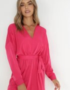 retro & icone Rochie Fucsia cu curea Marzala