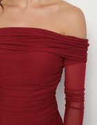retro & icone Rochie Grena Cambrată Tip spaniolă Cu inserții transparente Halacia