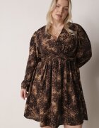 retro & icone Rochie Maro cu croială evazată și mâneci bufante Salanela