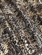 retro & icone Rochie Maro Evazată cu Imprimeu Leopard cu Volane și Elastic în Talie Tinnorisa