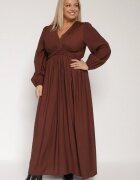retro & icone Rochie Maro Evazată cu încrețituri și elastic în talie Fedorna