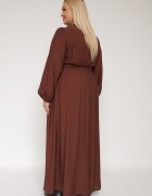 retro & icone Rochie Maro Evazată cu încrețituri și elastic în talie Fedorna