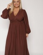 retro & icone Rochie Maro Evazată cu încrețituri și elastic în talie Fedorna