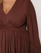 retro & icone Rochie Maro Evazată cu încrețituri și elastic în talie Fedorna