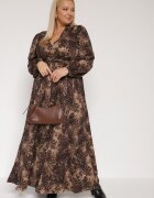 retro & icone Rochie Maro Evazată cu Pete Reinafa