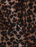 retro & icone Rochie Maro Petrecută cu imprimeu leopard cu încrețituri și volănaș Semiriael