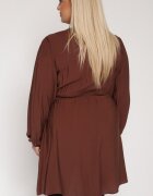 retro & icone Rochie Maro Petrecută din Viscoză cu Legătură în Talie Vidila