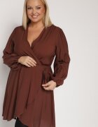 retro & icone Rochie Maro Petrecută din Viscoză cu Legătură în Talie Vidila