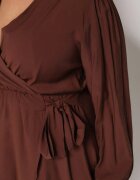 retro & icone Rochie Maro Petrecută din Viscoză cu Legătură în Talie Vidila