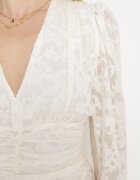 retro & icone Rochie Mini Bej din Țesătură Plumeti cu Volane Werenia
