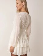 retro & icone Rochie Mini Jasnobej Evazată cu Imprimeu Metalic și Volane Elawnia